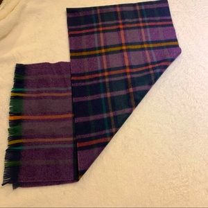 100% Wool Purple Plaid Scarf